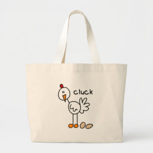 Bolsa Tote Grande Figura camiseta e presentes da vara da galinha