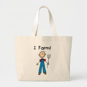 Bolsa Tote Grande Figura camiseta e presentes da vara do fazendeiro
