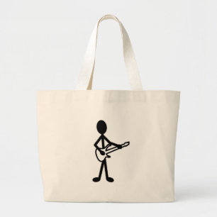 Bolsa Tote Grande Figura do adesivo guitarrista