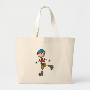 Bolsa Tote Grande Figura patinagem da vara de rolo