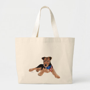 Bolsa Tote Grande Filhote Terrier Patriótico