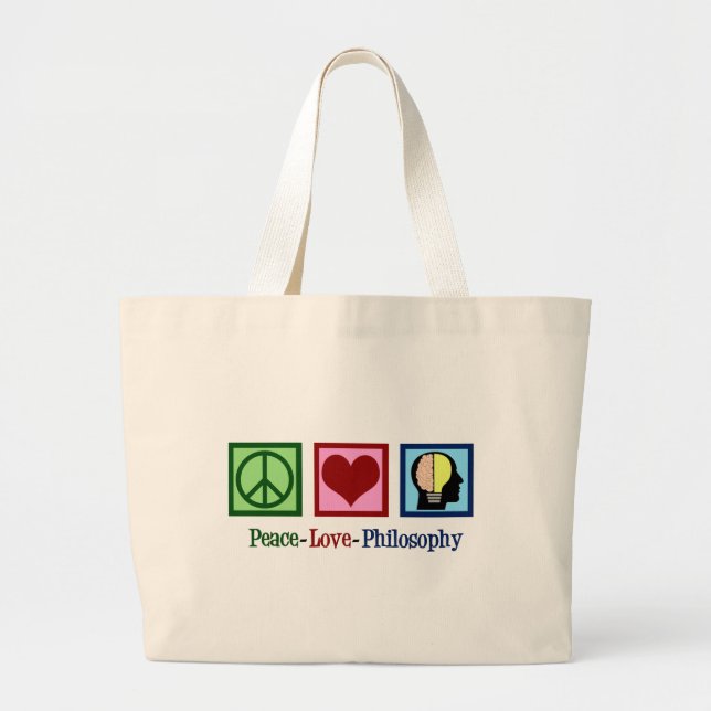 Bolsa Tote Grande Filosofia de Paz e Amor (Frente)