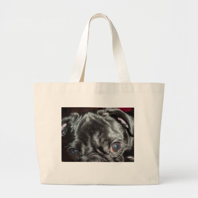 Bolsa Tote Grande Fim-acima do Pug - sacola (Frente)