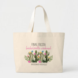 Bolsa Tote Grande Final Fiesta Personalized Bachelorette Party