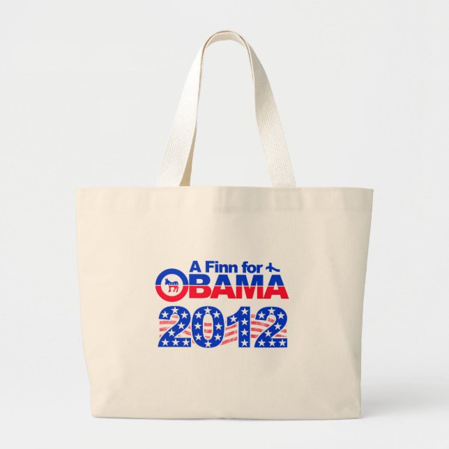 Bolsa Tote Grande FINN PARA Saco OBAMA 2012 (Frente)
