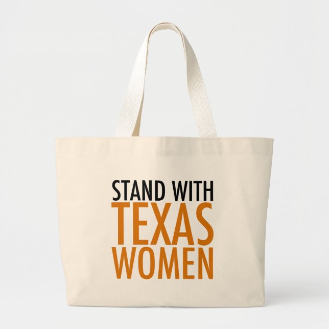 Bolsa Tote Grande Fique em pé com Texas Women (Frente)
