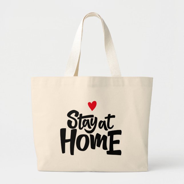 Bolsa Tote Grande Fiquem Em Casa (Frente)