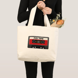 Bolsa Tote Grande Fita Red Mix - Presente Retroativo Dos Anos 80 E 9