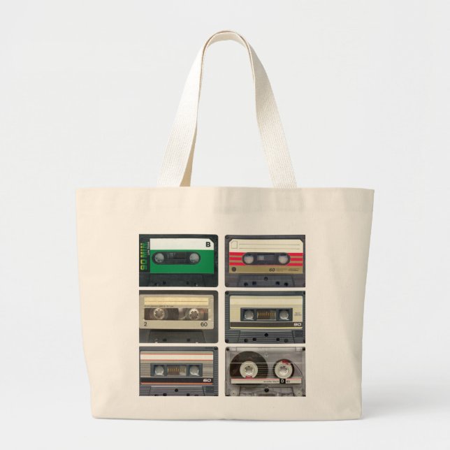 Bolsa Tote Grande Fitas de cassete (Frente)