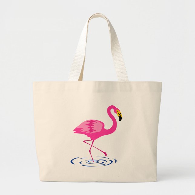 Bolsa Tote Grande Flamingo cor-de-rosa (Frente)