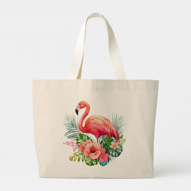 Bolsa Tote Grande Flamingo Rosa   (Verso)