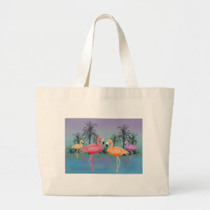 Bolsa Tote Grande Flamingos fabulosos