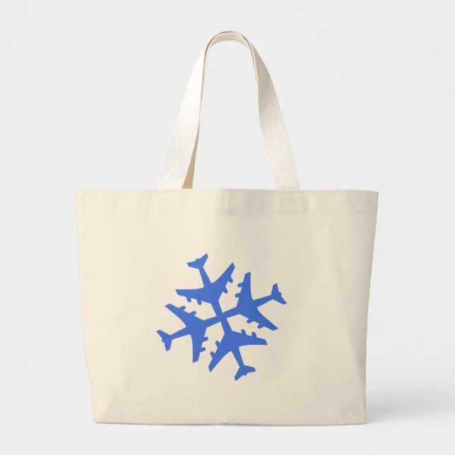 Bolsa Tote Grande Floco de neve do avião (Frente)