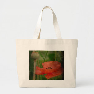 Bolsa Tote Grande Flor da papoila