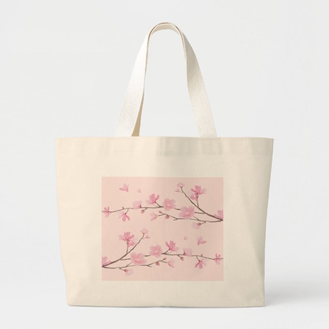 Bolsa Tote Grande Flor de Cereja - Rosa (Frente)