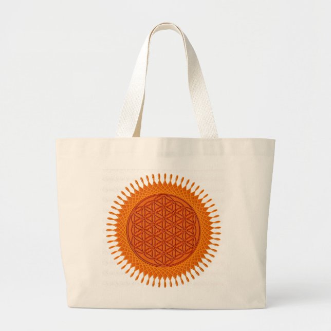 Bolsa Tote Grande Flor de design vivo/ensolarado (Frente)