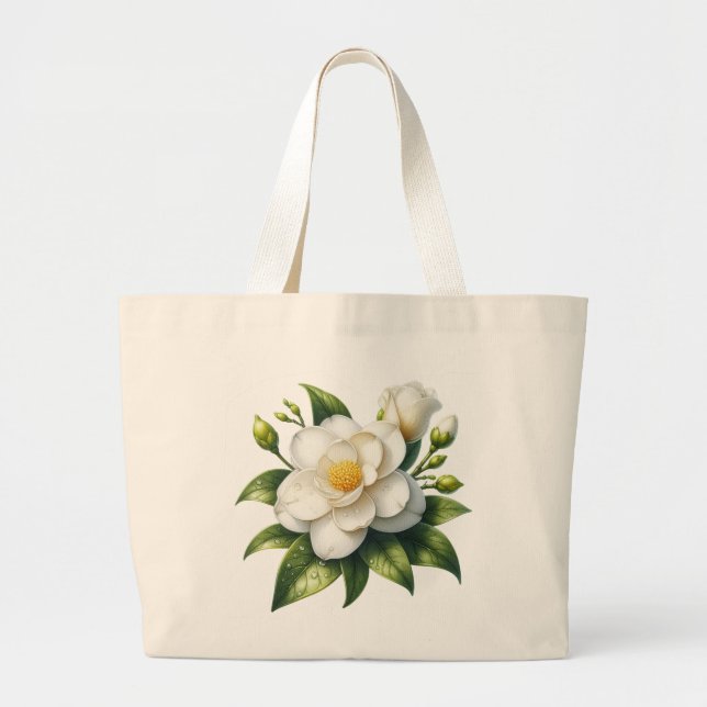 Bolsa Tote Grande Flor de jardinia (Frente)