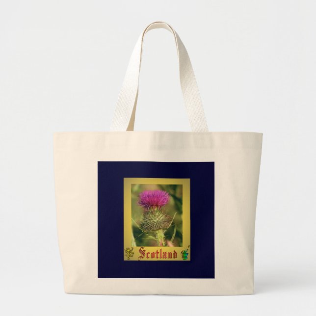 Bolsa Tote Grande Flor de Scotland. (Frente)