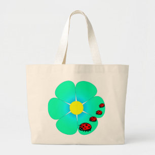 Bolsa Tote Grande Flor e sacola dos joaninhas