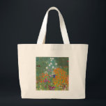 Bolsa Tote Grande flor jardim klimt gustav cottage<br><div class="desc">Um clássico trabalho de arte de Gustav Klimt,  Cottage Garden,  Bauergarten,  1907,  é um close up of a florden,  uma pintura floral colorida.</div>