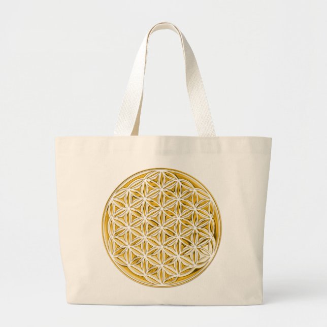 Bolsa Tote Grande Flor Live/ouro completo (Frente)