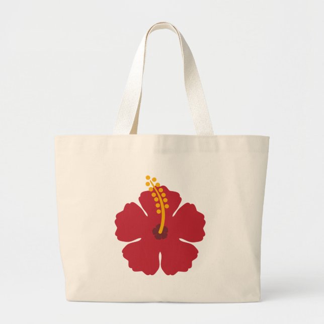 Bolsa Tote Grande Flor Red Hibiscus (Frente)