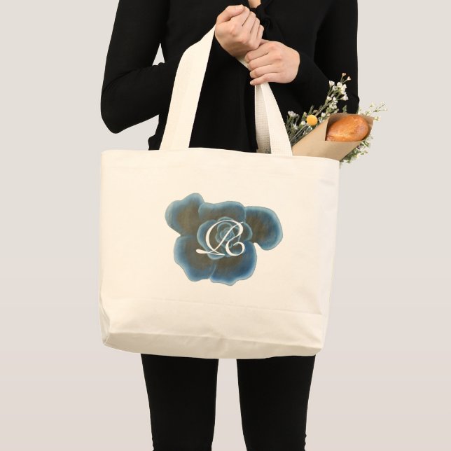 Bolsa Tote Grande Flor Rosa azul, Sacos Monogramas, Modelo (Frente (produto))