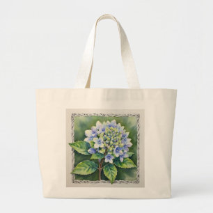 Bolsa Tote Grande Floração Azul Bonita