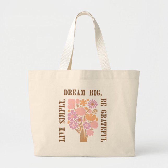 Bolsa Tote Grande Floral Aesthetic Motivational Gift Tote bag (Frente)