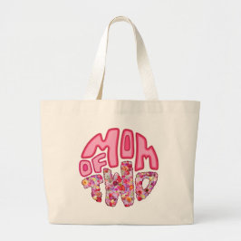 Bolsa Tote Grande Floral Colorful Mom Of Two Kids