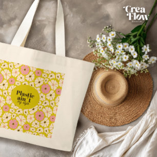 Bolsa Tote Grande Floral_Plástico brilhante não é o meu estilo