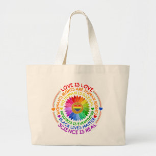 Bolsa Tote Grande Floral Rainbow Posição Política e Social