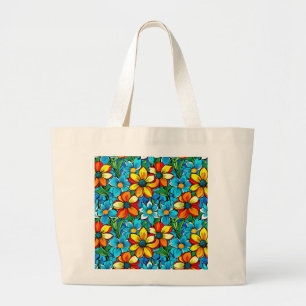 Bolsa Tote Grande Floral Vibrante 