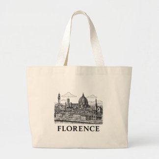Bolsa Tote Grande Florence Cityscape - Arte de Linha da Catedral Duo