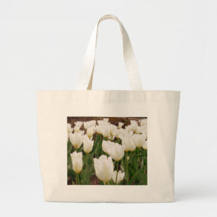 Bolsa Tote Grande Flores Brancas