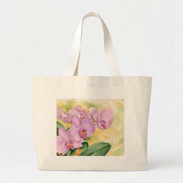 Bolsa Tote Grande Flores da orquídea do Phalaenopsis - multi (Frente)
