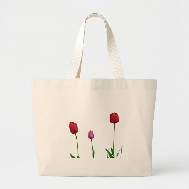 Bolsa Tote Grande flores de tulipa (Frente)