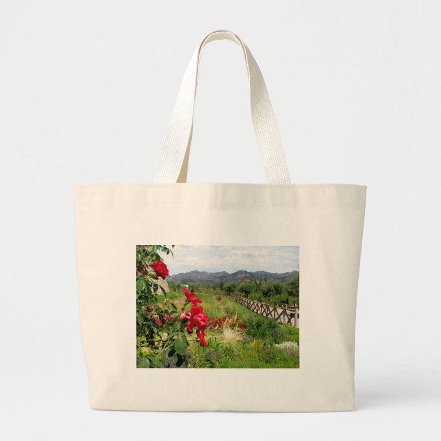 Bolsa Tote Grande Flores em Castello di Amorosa (Frente)