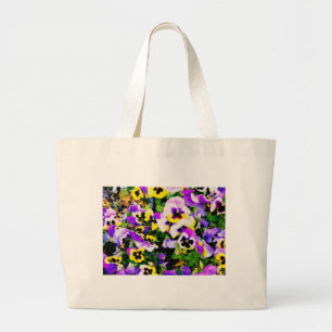 Bolsa Tote Grande flores pansíveis