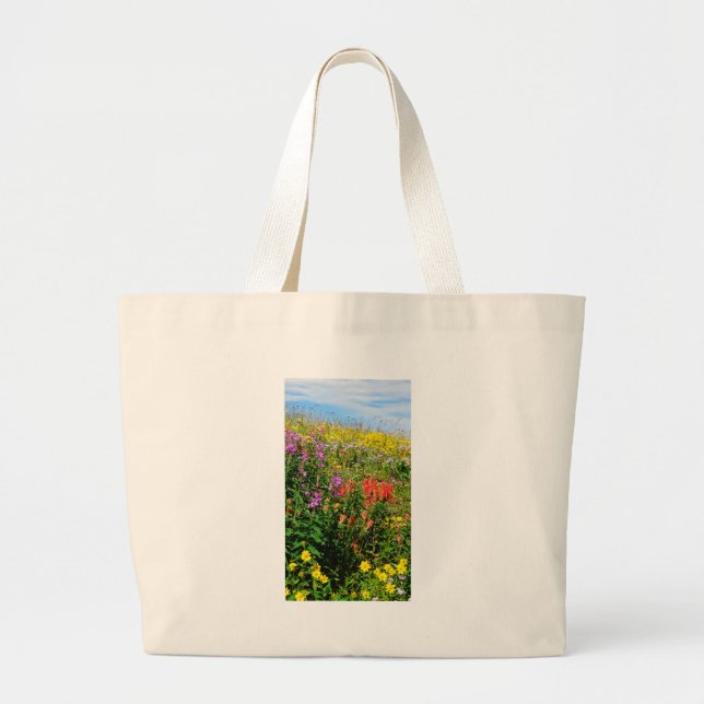 Bolsa Tote Grande Flores selvagens das Montanhas Rochosas (Frente)