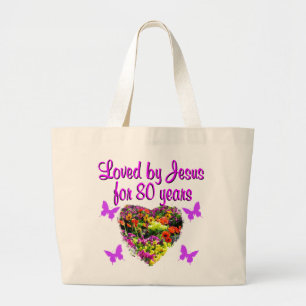 BOLSA TOTE GRANDE FLORES SELVAGENS DE PURPLE AMADAS POR JESUS POR 80