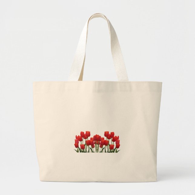 Bolsa Tote Grande Flores vermelhas (Frente)