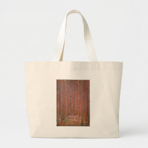 Bolsa Tote Grande Floresta de Abetos de Gustav Klimt Tannenwald Árvo