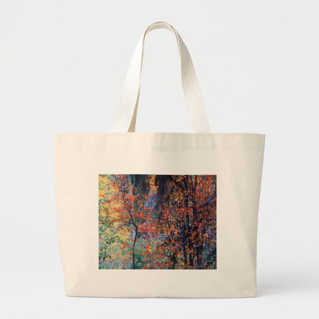 Bolsa Tote Grande Floresta no outono (Frente)