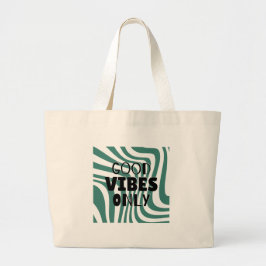 Bolsa Tote Grande Floresta Verde Ondulada Estética 'Só Vibrações Boa