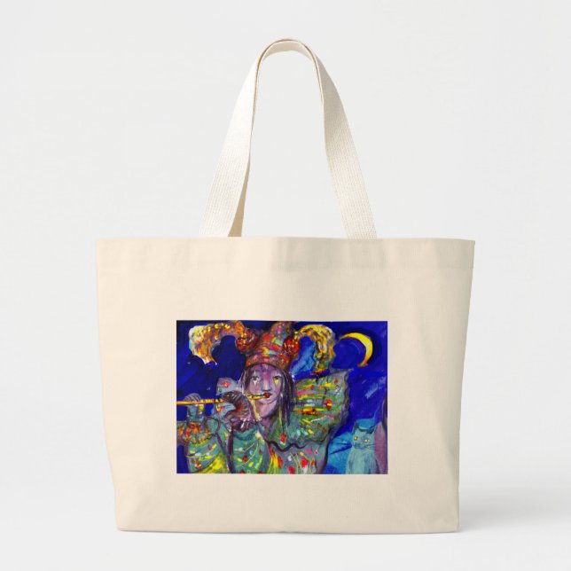 Bolsa Tote Grande FLUTIS EM AZUL/Noite de Carnaval de Veneza (Frente)