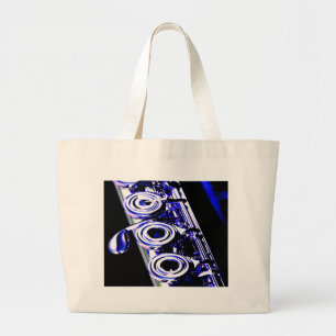 Bolsa Tote Grande Fluxo Artístico Prata Metal Bonita Diversão