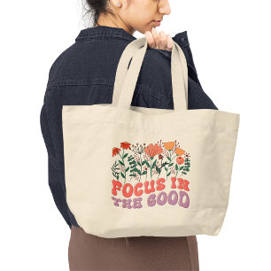 Bolsa Tote Grande Foco Nas Boas Cotações Motivacionais Tote Bag
