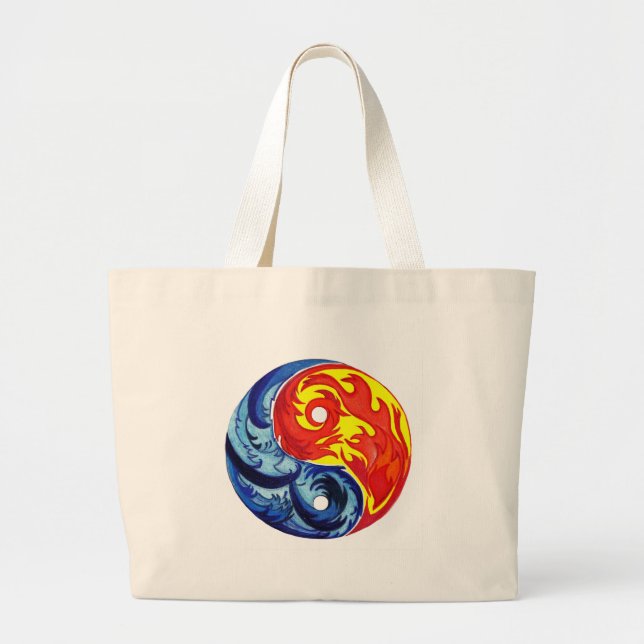 Bolsa Tote Grande Fogo e Gelo Yin-Yang (Frente)
