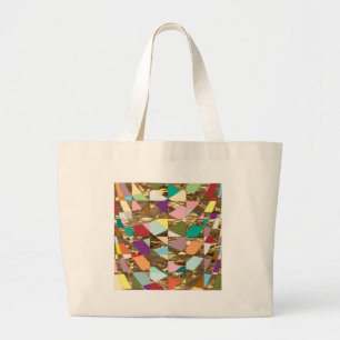 Bolsa Tote Grande Folha de ouro com abstrato